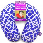 VIAGGI Microbead U Shape Travel Neck Pillow - Trellis Blue